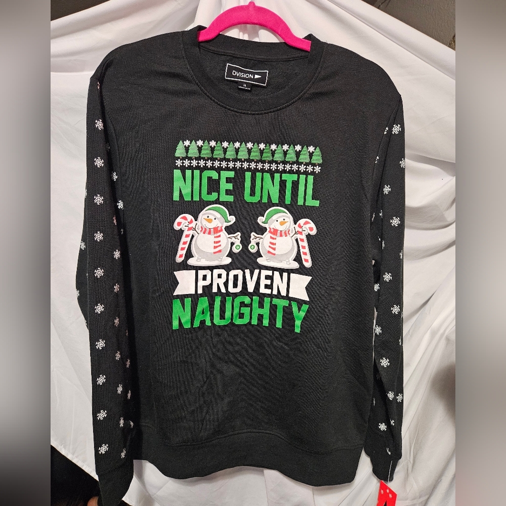 Nice Until Proven Naughty Graphic Sweater NEW
